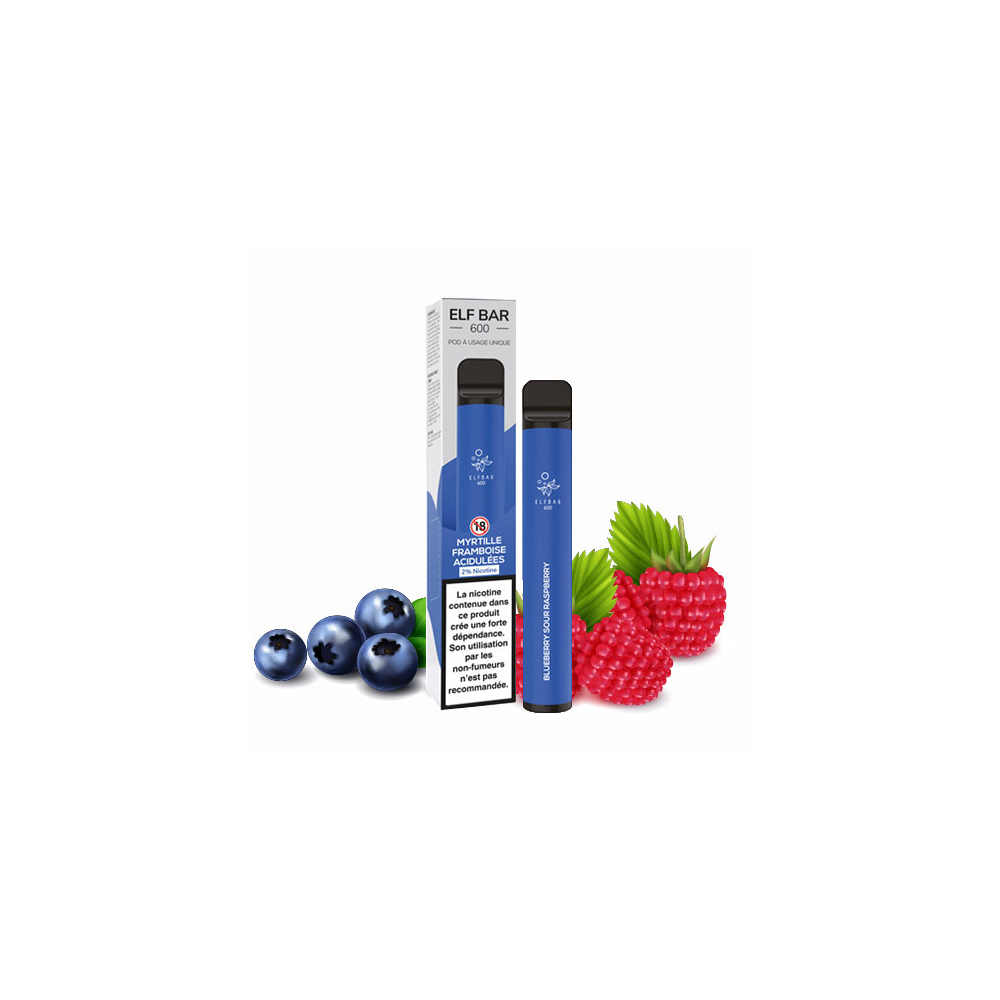 ElfBar- Myrtille Framboise Pod Jetable - 20mg 