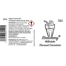 Eco Vape - Strawberry Milkshake Concentré 30ML 0MG